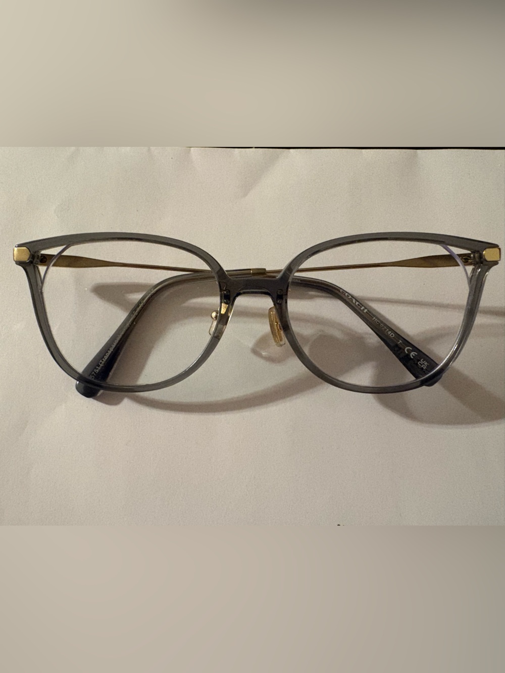 Coach Rounded Eyeglass Frames in Gray and Gold